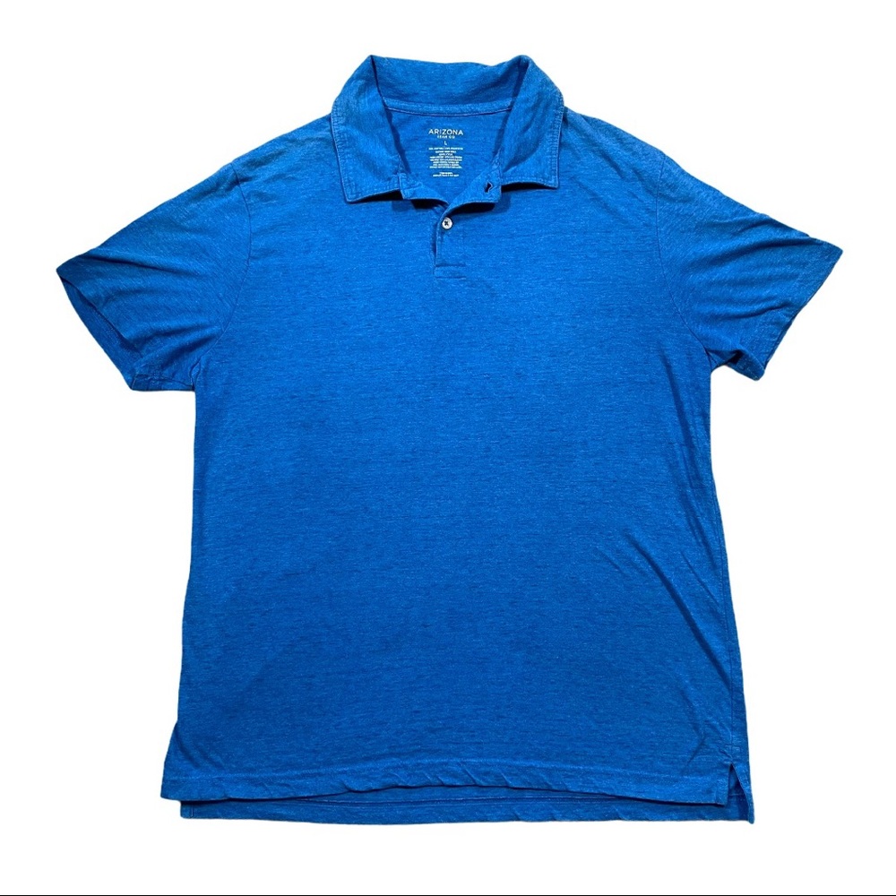 Blue Heathered Collated Polo T-Shirt Tee Golf